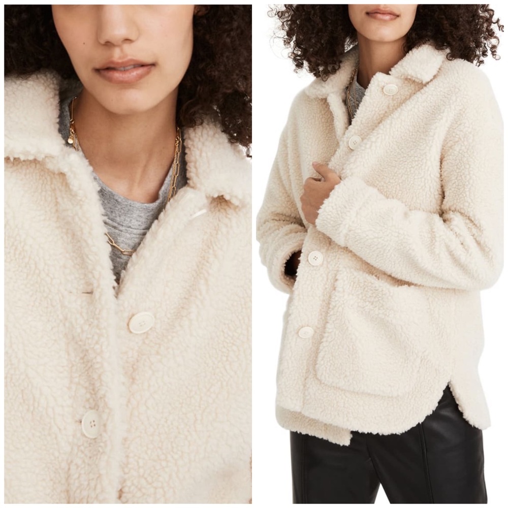 NEW Madewell Sherpa Walton shirt jacket coat. MA316 - Picture 2 of 12